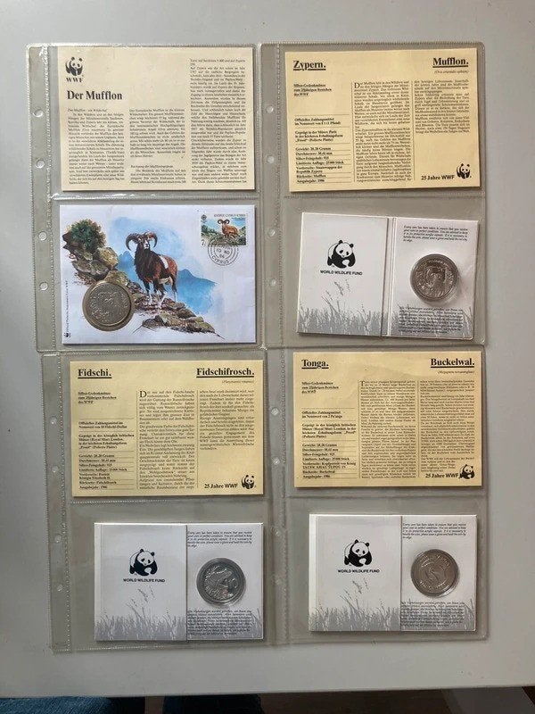 Luxe WWF Jubileumset (1986) 3x Zilveren Munten (Proof), Postzegels en Munten, Ophalen of Verzenden, Zuidoost-Azië, Setje, Zilver