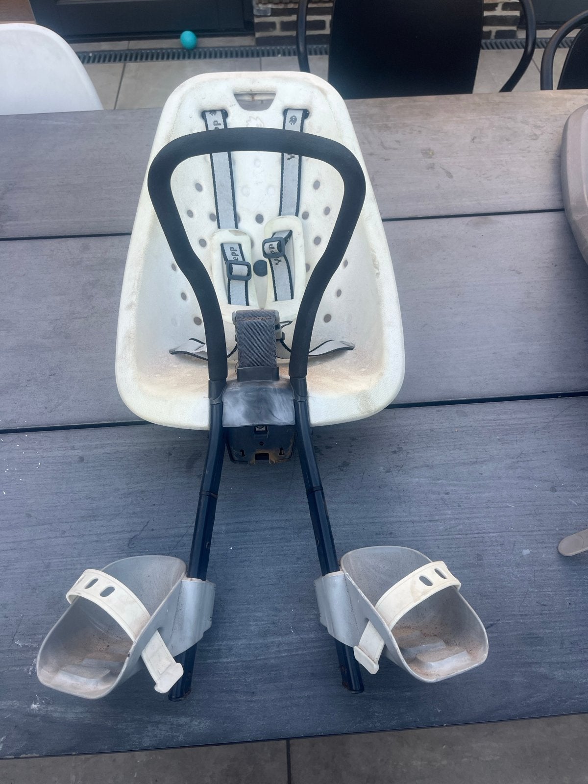 GMG Yepp wit Mini fietszitje voor, Fietsen en Brommers, Fietsaccessoires | Fietsstoeltjes, Ophalen, Voorzitje, 0 t/m 13 kg, Gebruikt