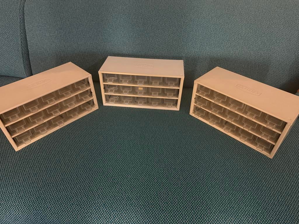 Vintage metalen HEMA storage organizer 3 stuks, Ophalen of Verzenden, Zo goed als nieuw