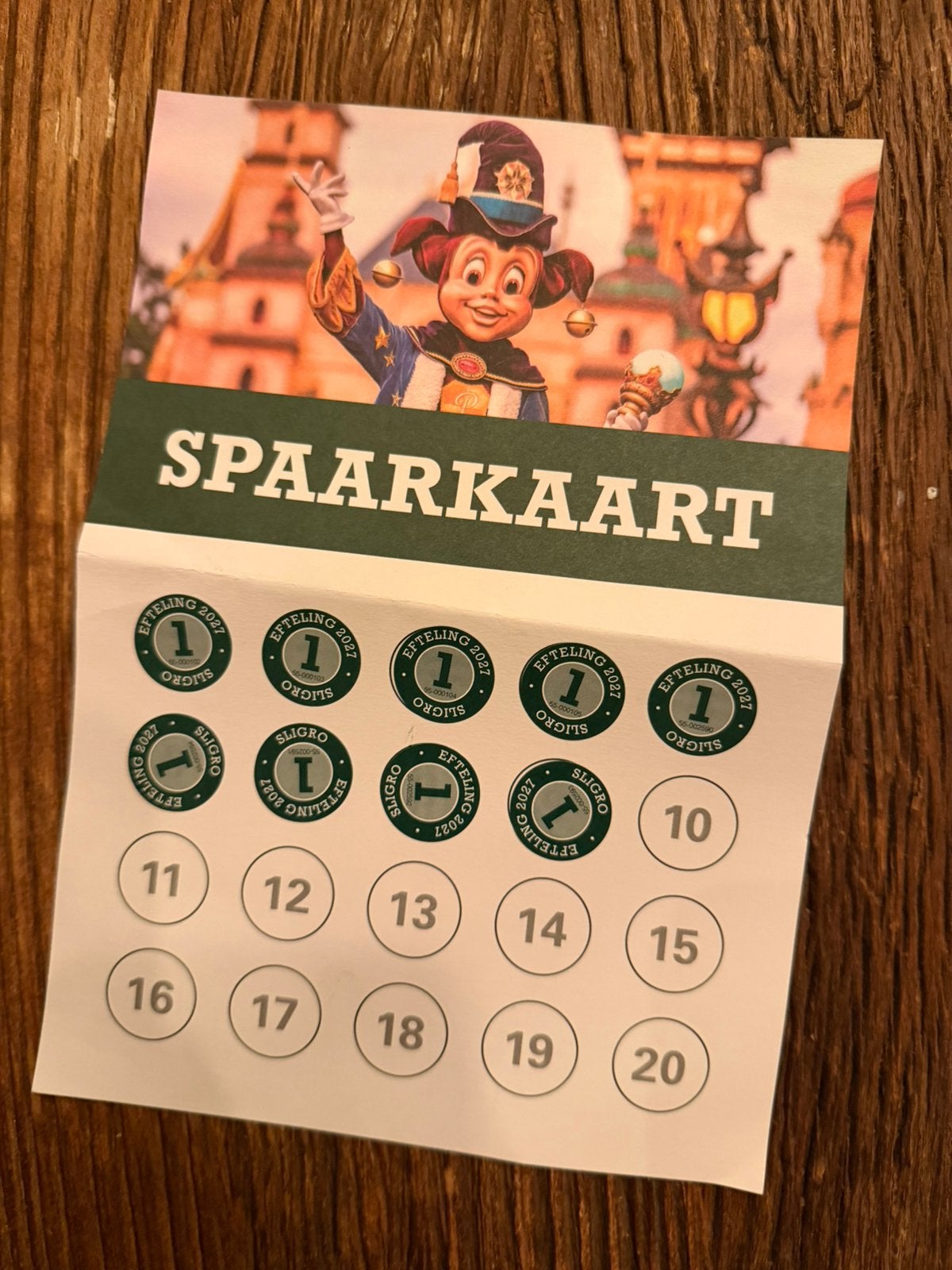 9 spaarzegels Efteling spaaractie Sligro, Ophalen of Verzenden, Zegels, Bonnen of Punten