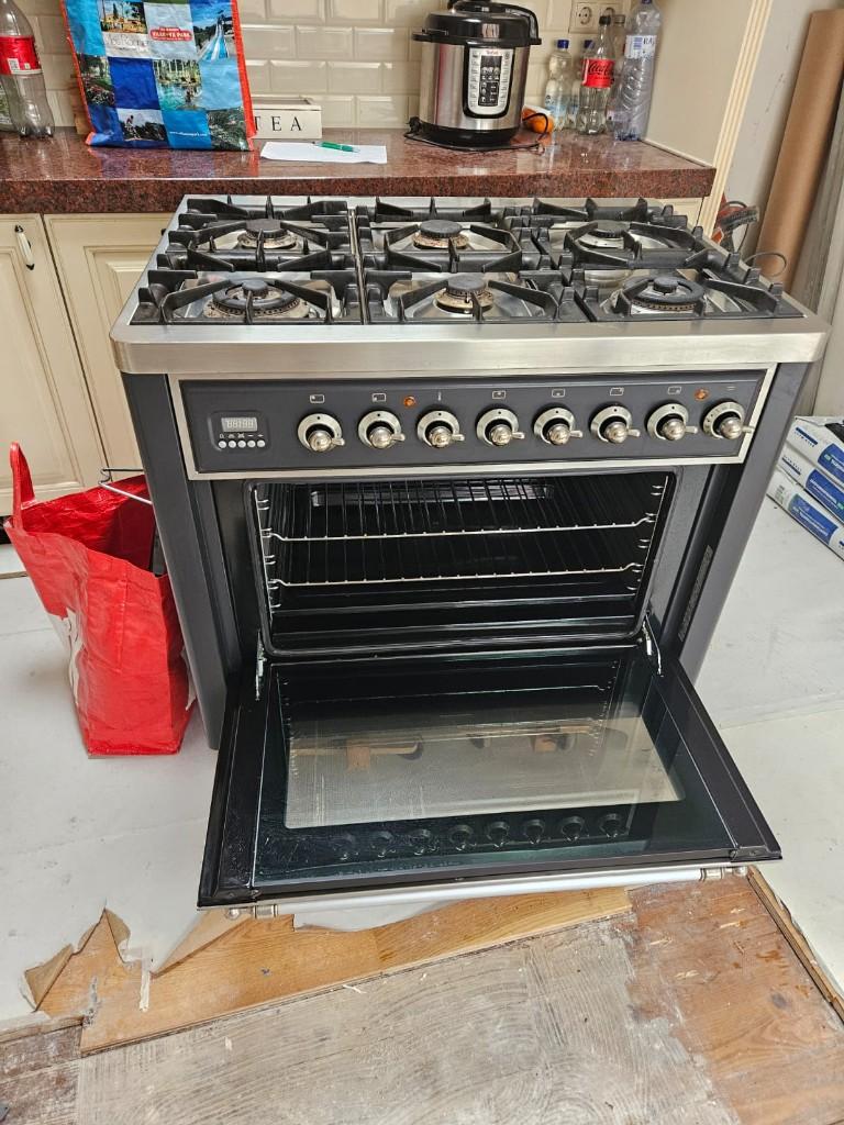 Boretti Majestic 91 cm – 6 pits gasfornuis, Ophalen, Gebruikt, 60 cm of meer, Gas