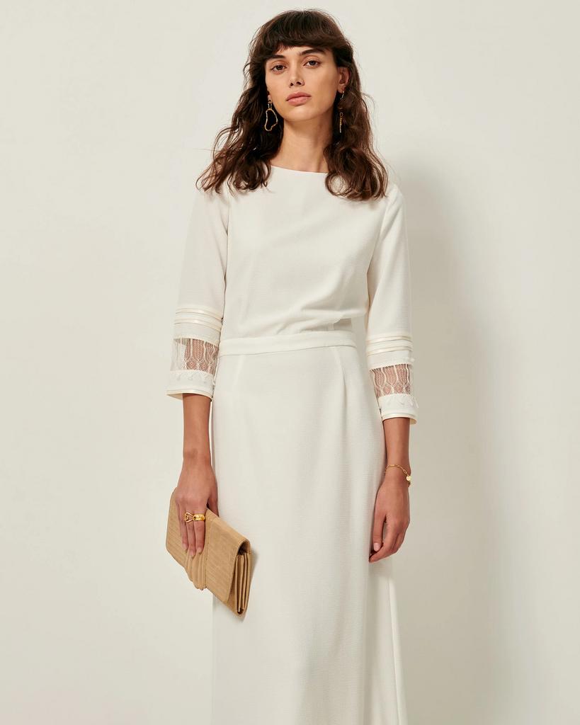 Sessùn waanzinnig mooie trouwjurk met kanten details 34/XS, Ophalen of Verzenden, Nieuw, Wit, Trouwjurk