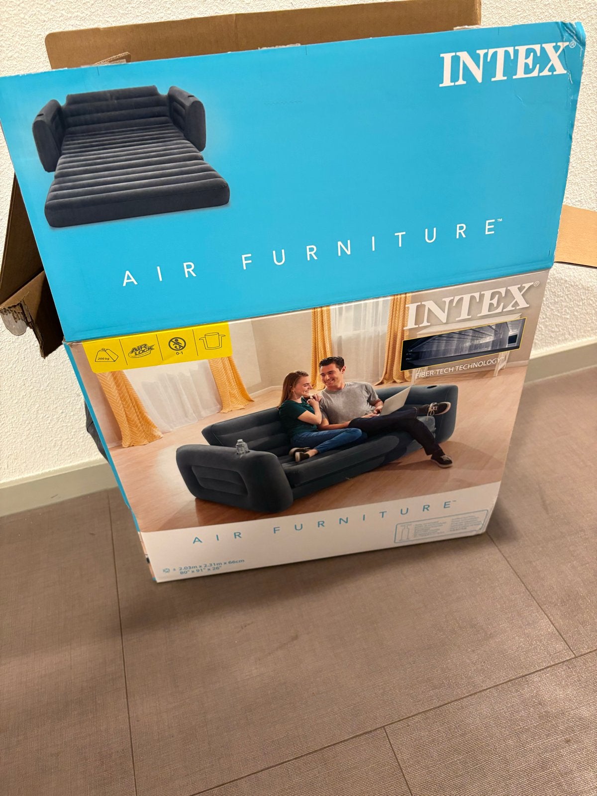 Intex Opblaasbare Bank/Bed, Ophalen, Overige maten, Grijs, Nieuw