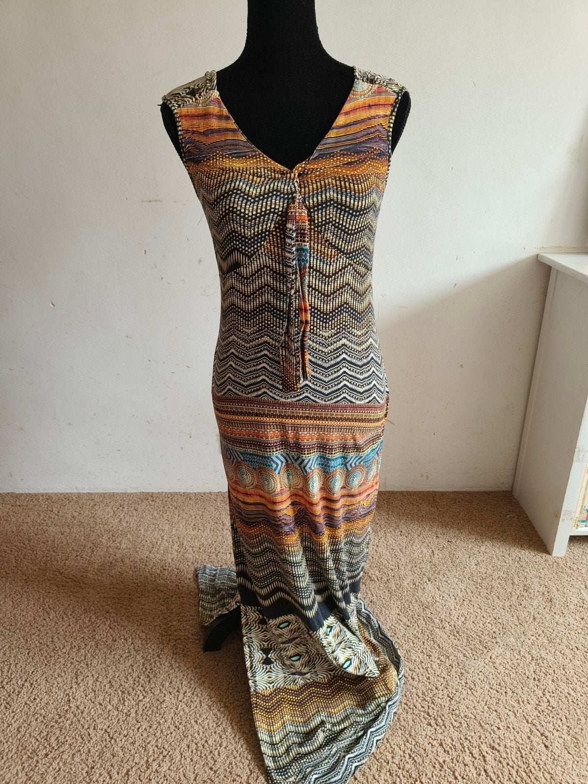 Nieuwe Sophia Perla Maxi Jurk Maat M - Kleurrijk Patroon, Maat 38/40 (M), Meerkleurig, Nieuw, Ophalen of Verzenden
