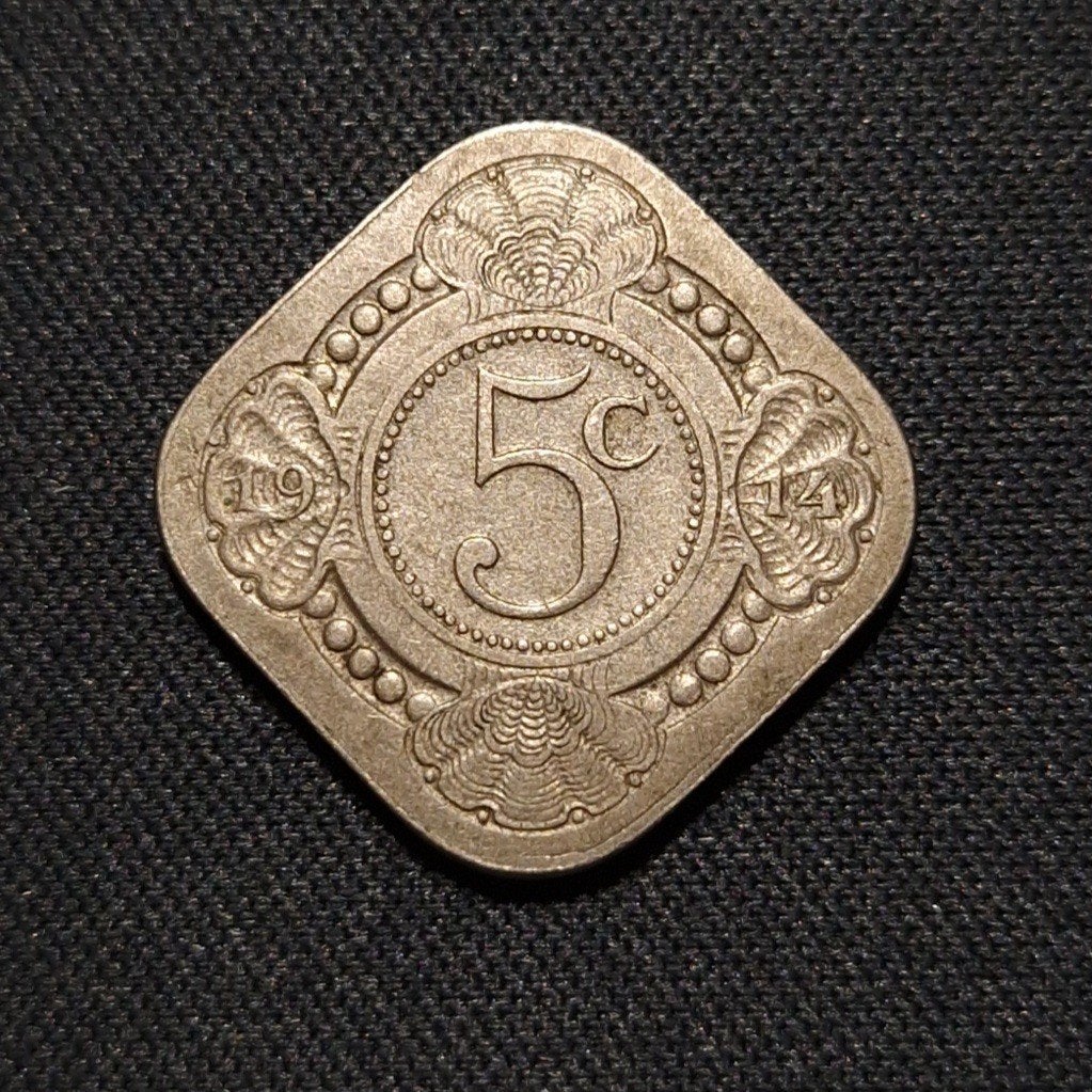 5 cent 1914, Verzenden, Koningin Wilhelmina, 5 cent, Losse munt