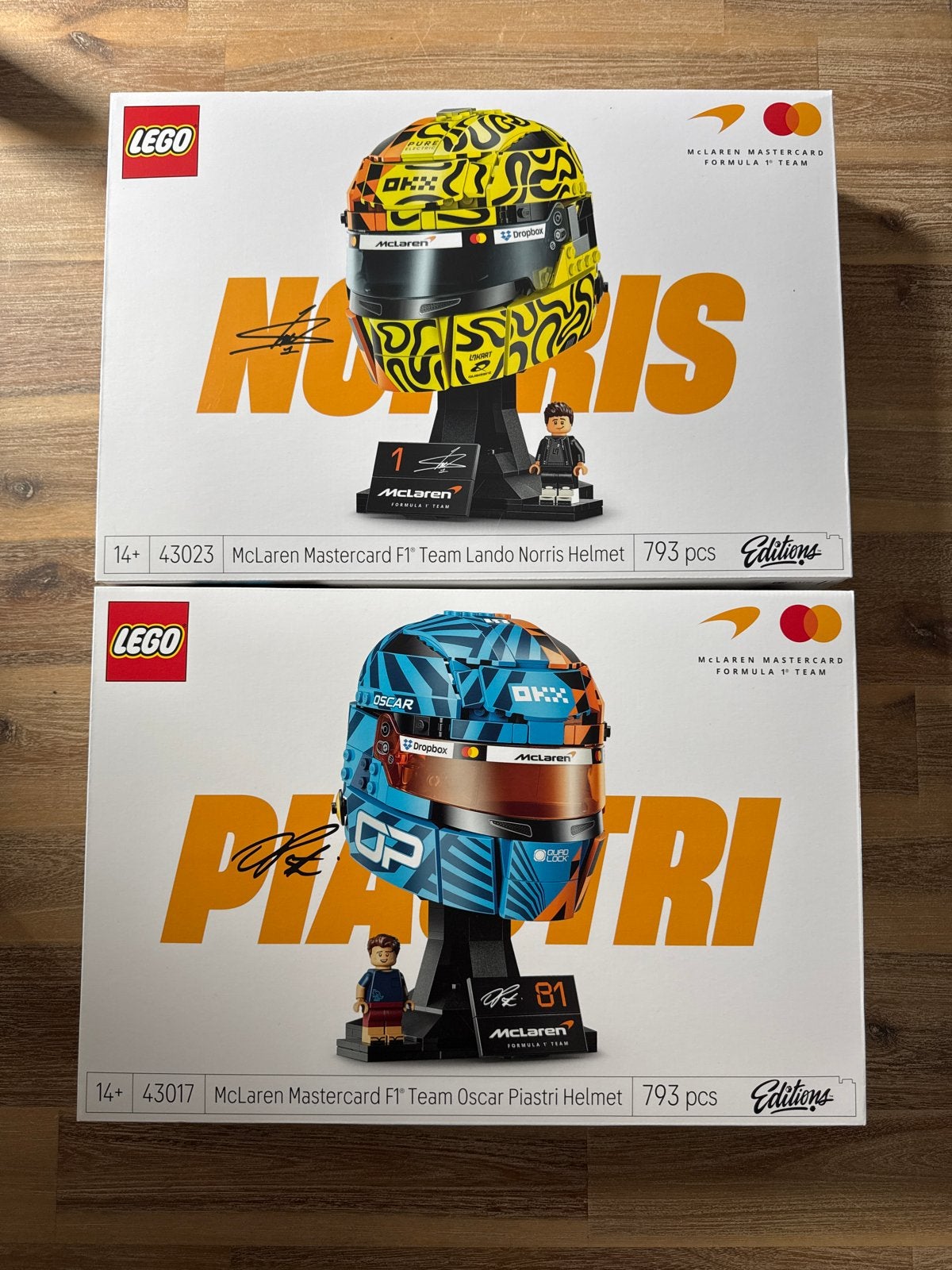 LEGO McLaren F1 Team Helmen Lando Norris & Oscar Piastri, Overige thema's, Lego, Nieuw, Ophalen of Verzenden