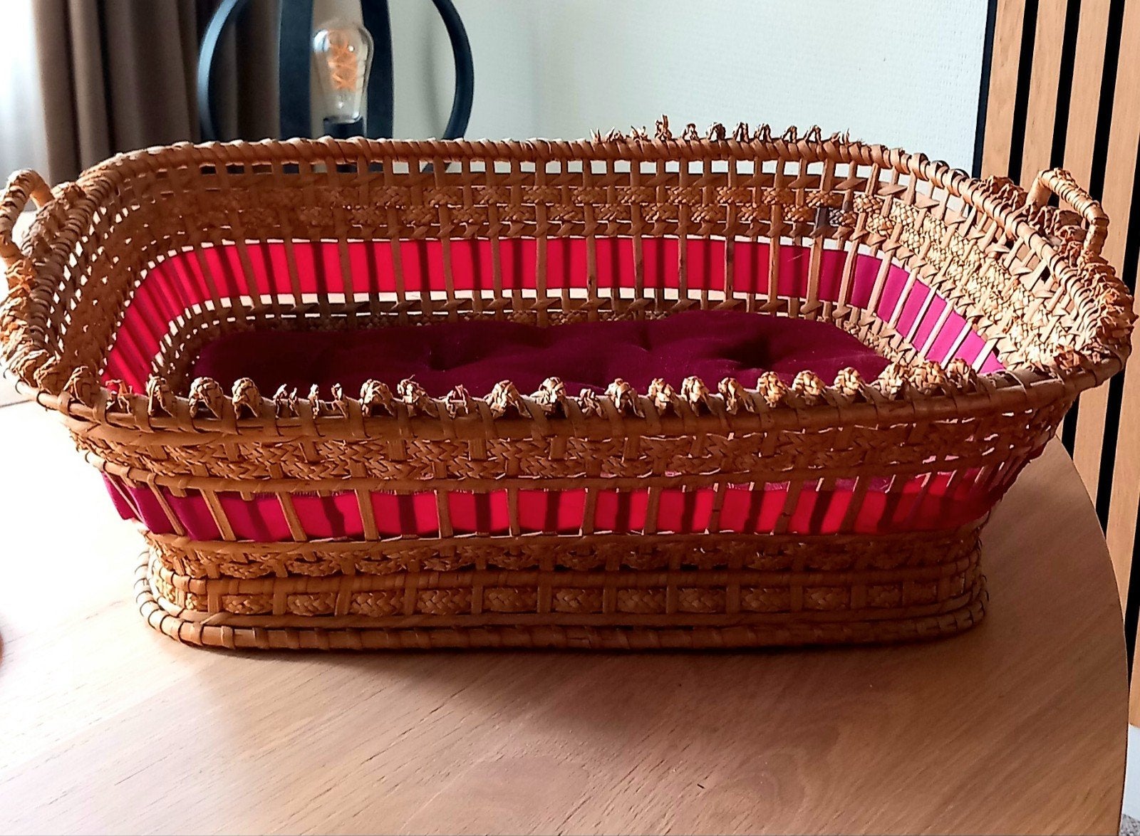 Rieten mand/39x32x12cm/vintage, Ophalen of Verzenden, Rechthoekig, Riet