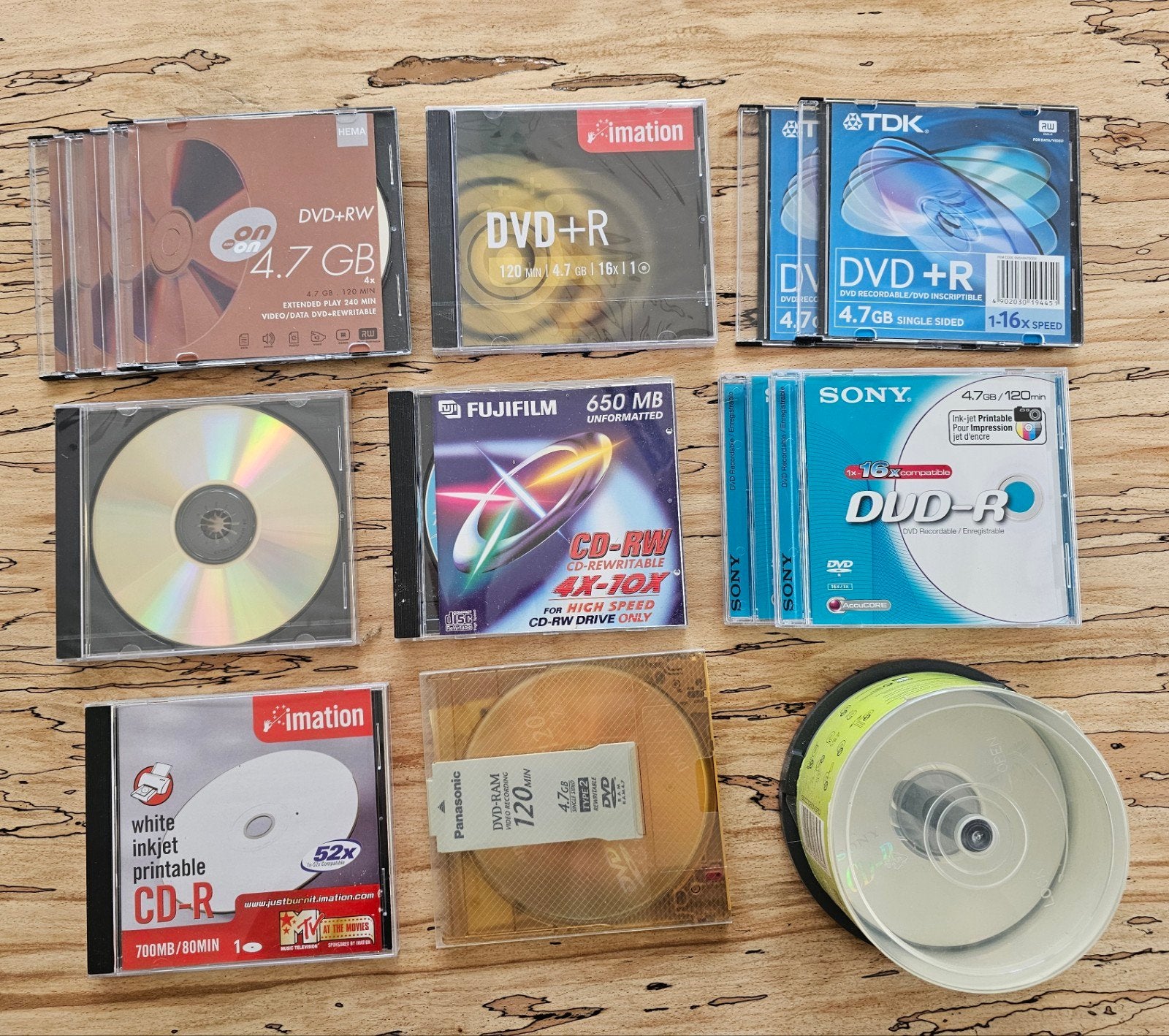 Diverse CD's en DVD's - Nieuw/onbeschreven, Computers en Software, Beschrijfbare discs, Cd, Nieuw, Ophalen of Verzenden, Imation, TDK, Fujifilm, Sony