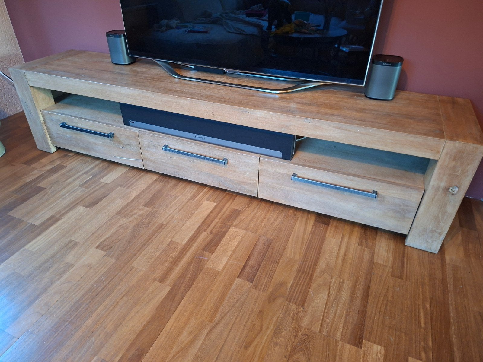 Teakhouten tv-meubel van Pronto Wonen, Ophalen, Teakhout, Zo goed als nieuw, 200 cm of meer