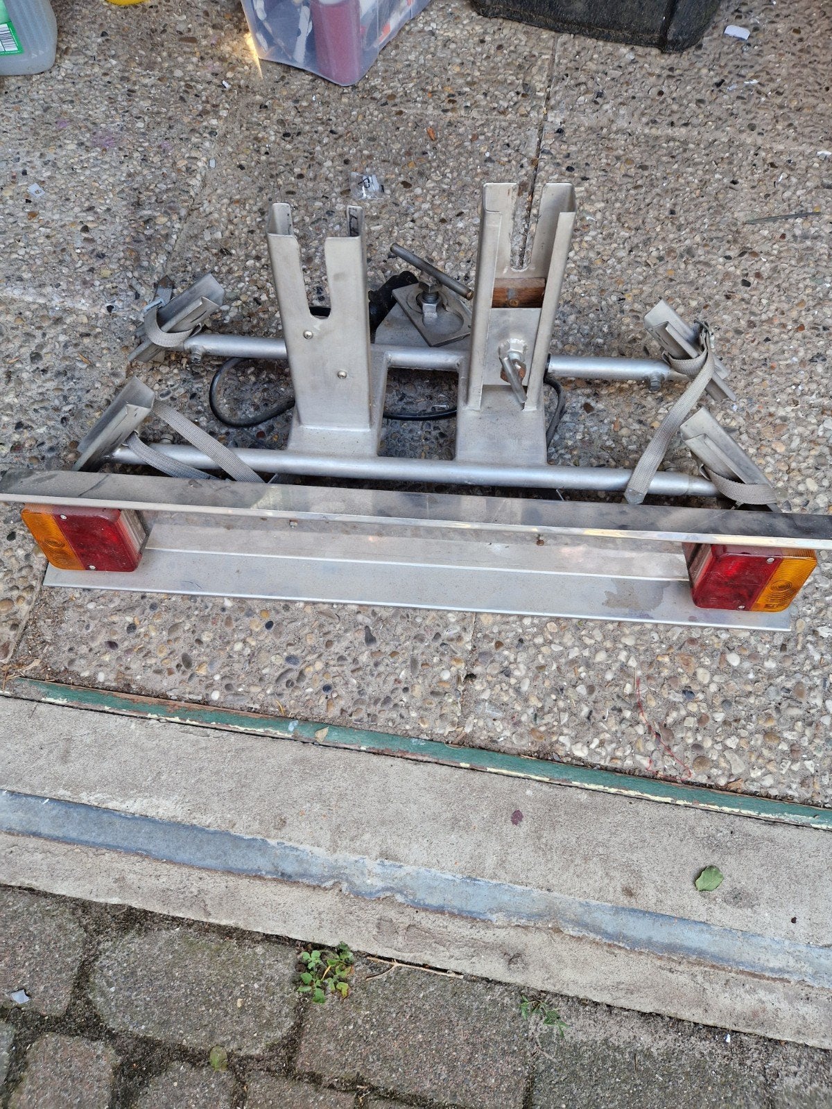Mooie roestvrij stalen fietsendrager, Ophalen, 2 fietsen, Gebruikt, Trekhaakdrager