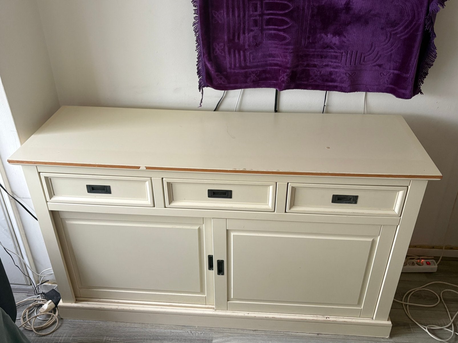 crèmekleurig dressoir kast, Ophalen, Overige materialen, Gebruikt, 150 tot 200 cm