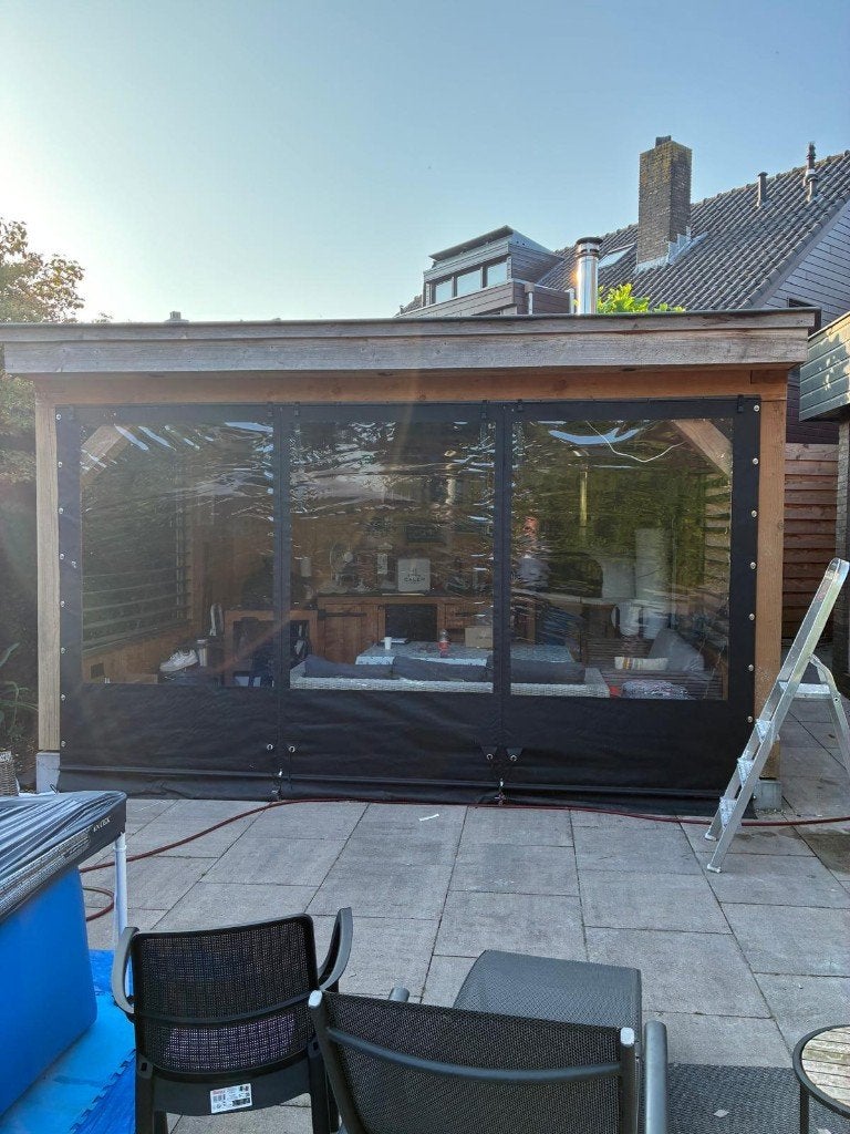 Veranda zeilen in drie delen 4,28 meter, Ophalen, Gebruikt, Veranda