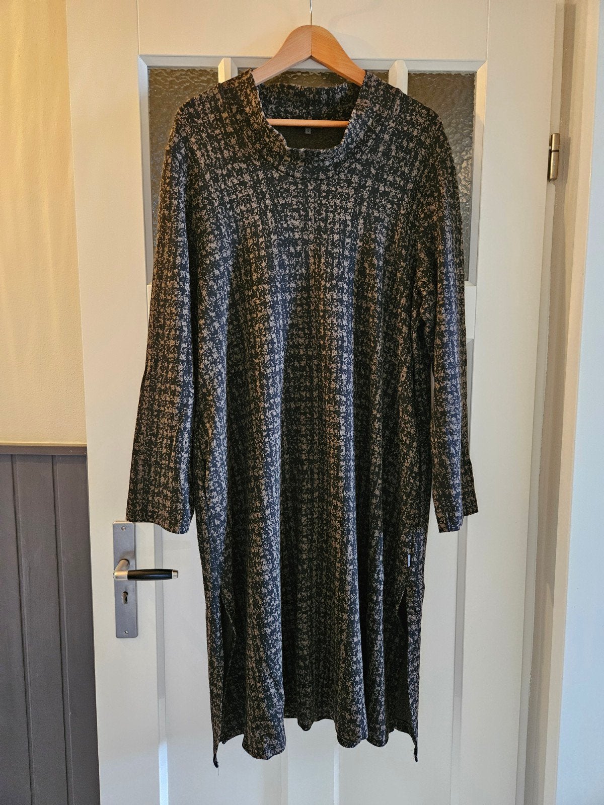 OSKA jurk zwart/beige ruit, soepelvallend, maat 4 (L), Verzenden, Zwart, Maat 46/48 (XL) of groter, OSKA