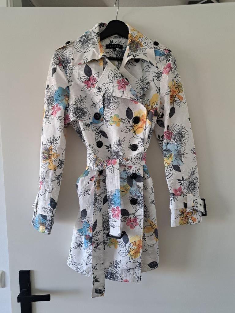 Kleurige katoenen trenchcoat Proloog Spoon coat mt 40 NIEUW!, Kleding | Dames, Jassen | Zomer, Maat 38/40 (M), Overige kleuren