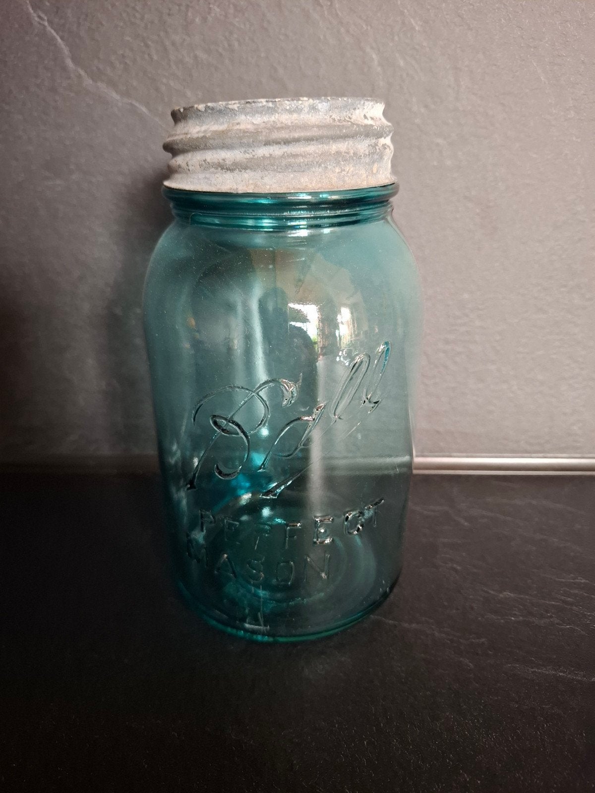 Vintage Ball Perfect Mason Weckpot - Blauw Glas, Ophalen of Verzenden