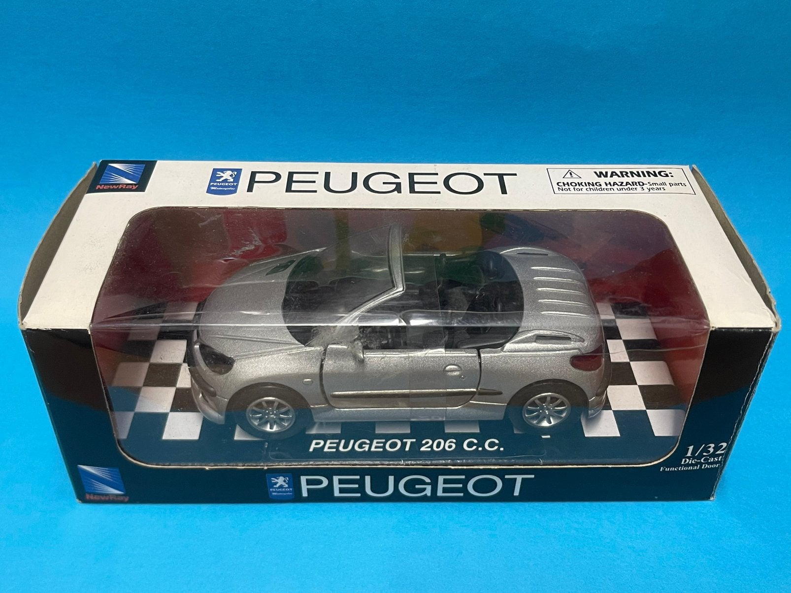 Peugeot 206 C.C. Grijs 1/32, Hobby en Vrije tijd, Ophalen of Verzenden, Zo goed als nieuw, Auto, Overige merken