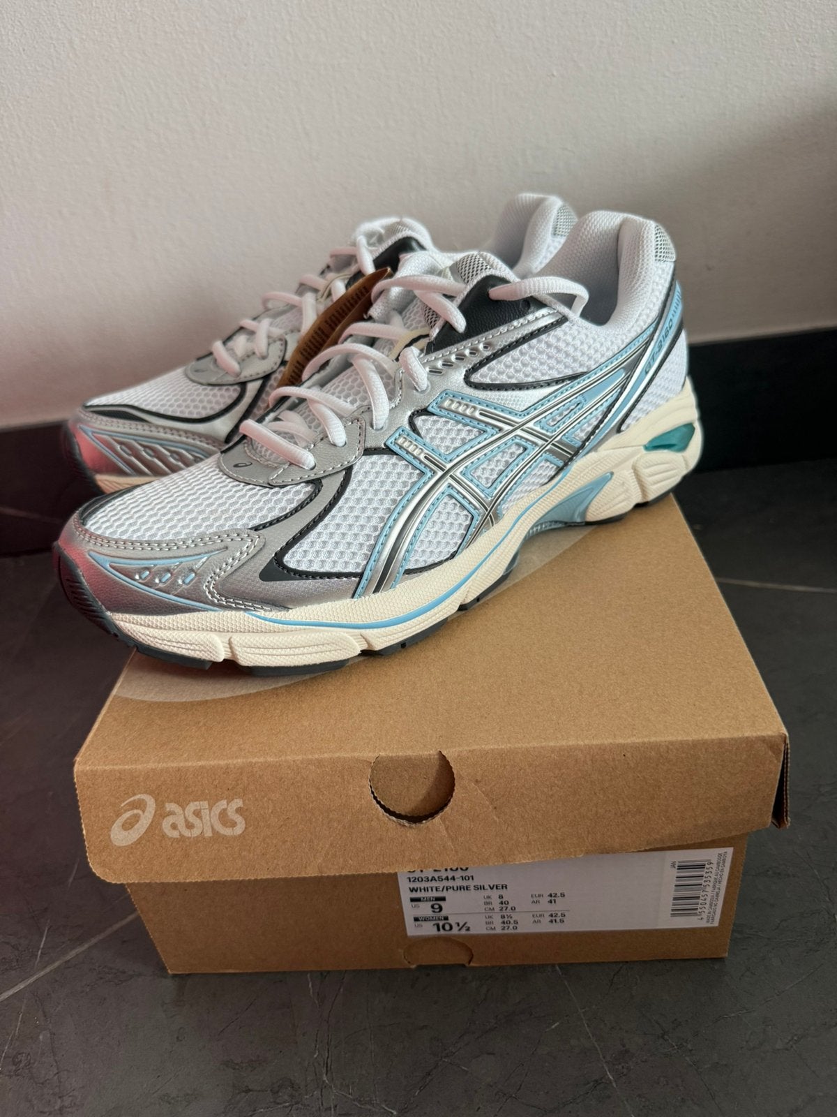 ASICS GT- 2160 white pure silver / baby blue EUR 42,5, Hardloopschoenen, Nieuw, Ophalen of Verzenden, Hardlopen