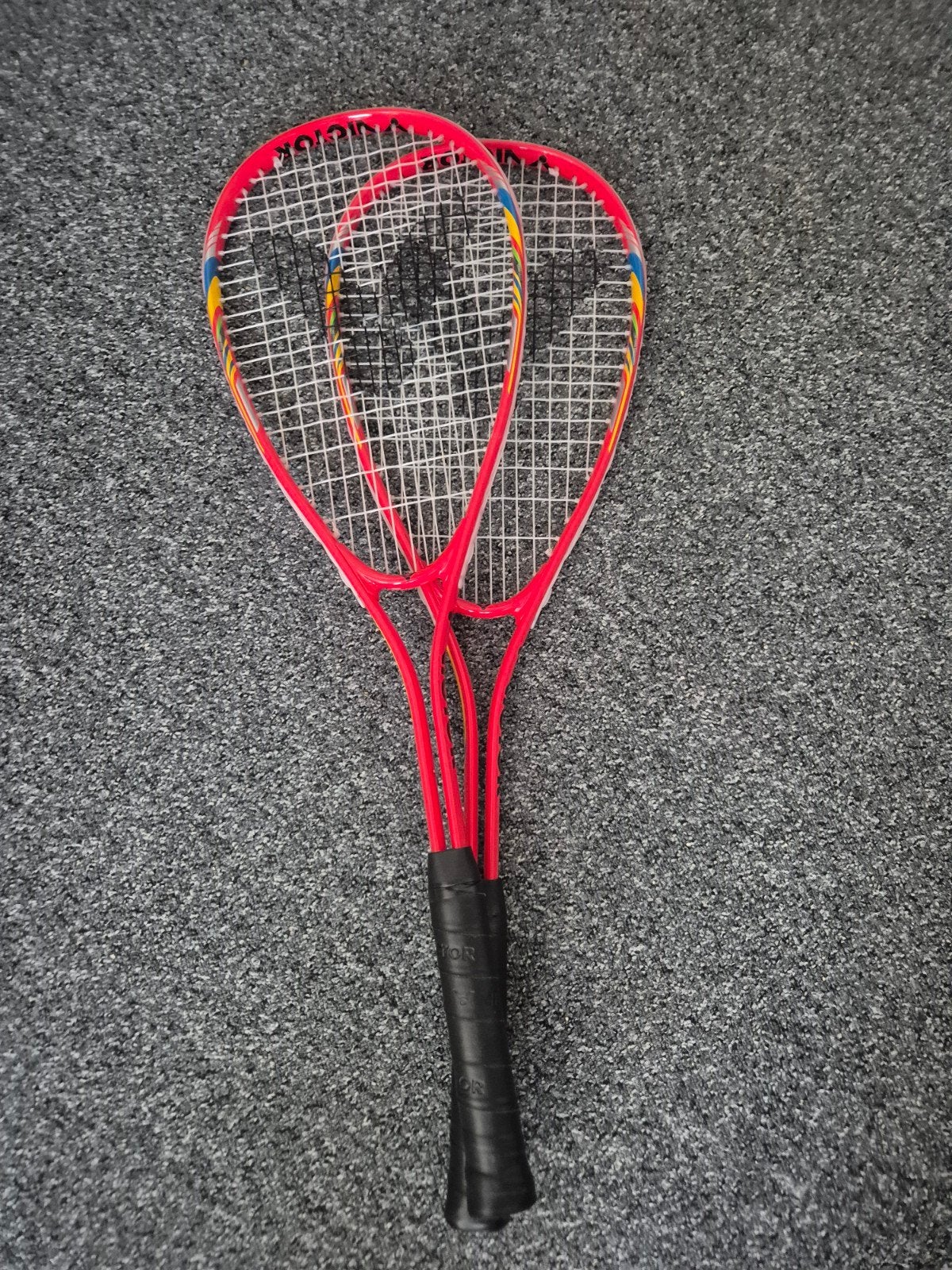 Squash Rackets Set (2 stuks) inclusief balletje, Sport en Fitness, Squash, Ophalen of Verzenden, Gebruikt, Racket