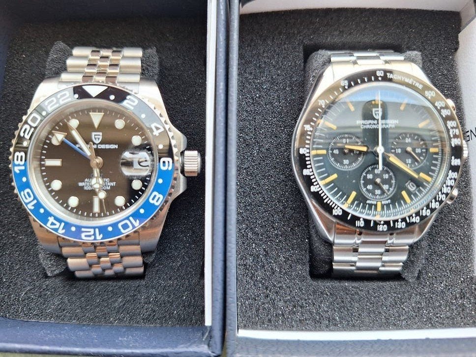 Pagani Design PD-1662 en PD-1701, Staal, Staal, Verzenden, Polshorloge