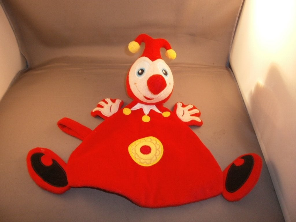 Efteling jokie clown doekje rood met speen lus geel cirkel, Kinderen en Baby's, Overige merken, Overige typen, Nieuw, Ophalen of Verzenden