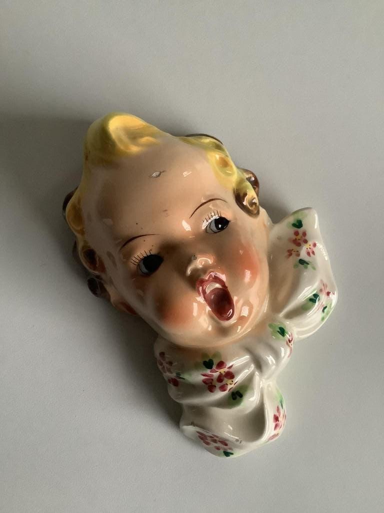 Vintage guitig porseleinen kinderhoofdje Kentucky Royal, Ophalen of Verzenden