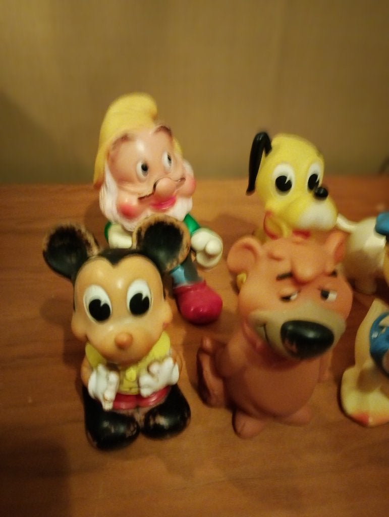 Vintage Disney figuren 6 stuks soft rubber jaren 70, Verzamelen, Ophalen of Verzenden, Overige figuren, Gebruikt, Beeldje of Figuurtje