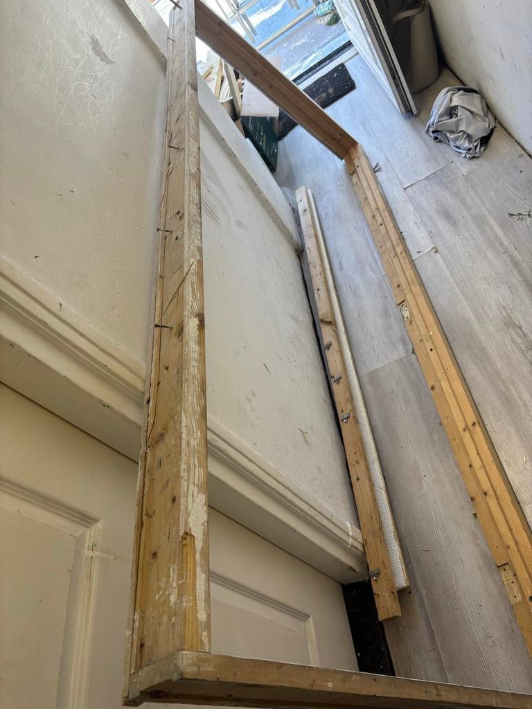 Houten Deurkozijn - Gebruikt, Deurkozijn, Ophalen of Verzenden, Zo goed als nieuw, 150 tot 225 cm