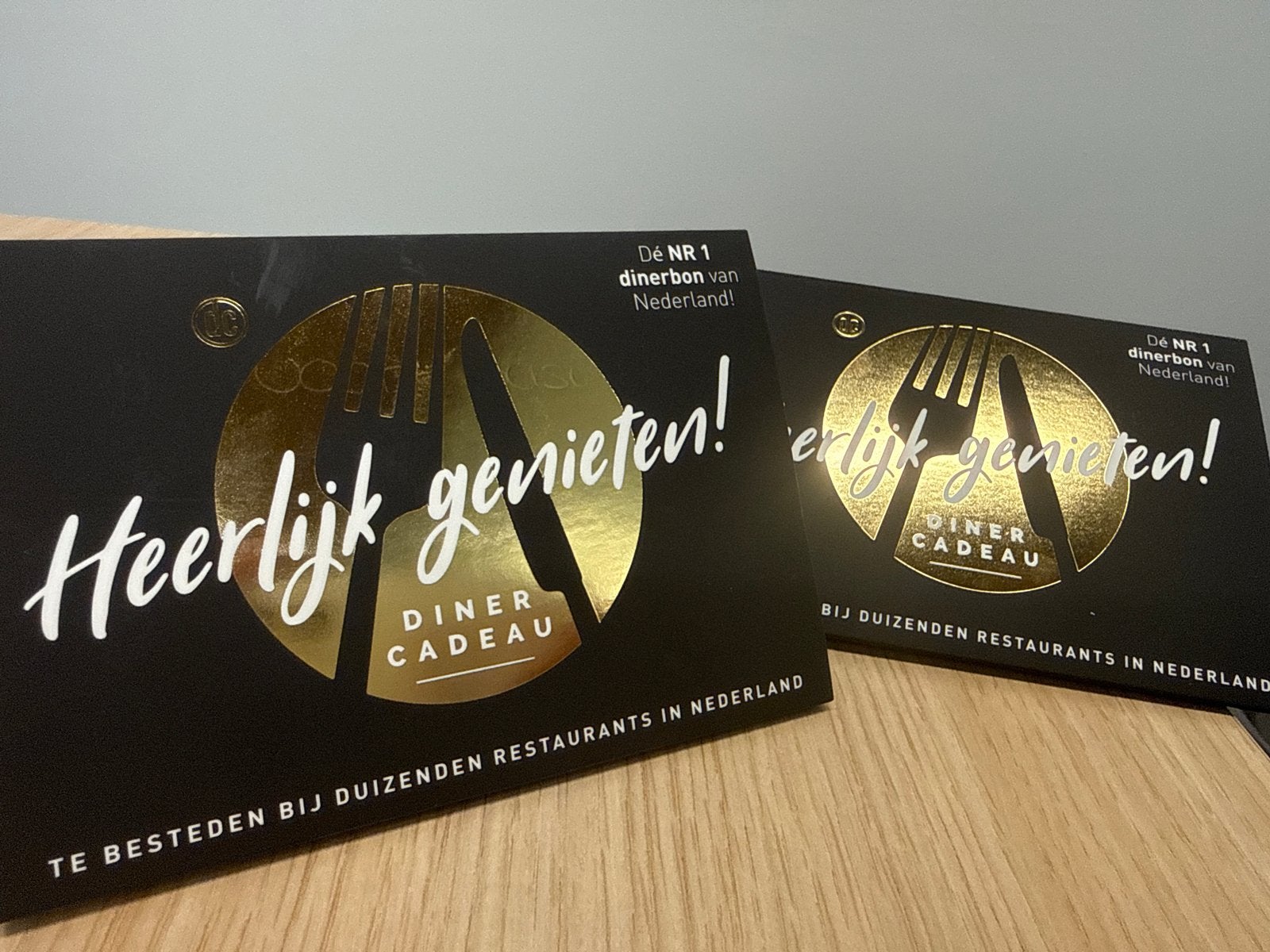 250eur Diner Cadeau Tegoedbon / Voucher, Tickets en Kaartjes, Kortingen en Cadeaubonnen, Twee personen, Cadeaubon