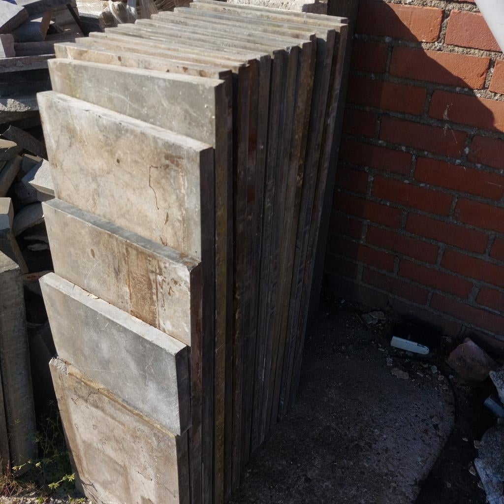 11 vijverranden/ muurafdekkers, Chinees hardsteen, 100x35x3, Tuin en Terras, Ophalen, Gebruikt, Natuursteen, Terrastegels