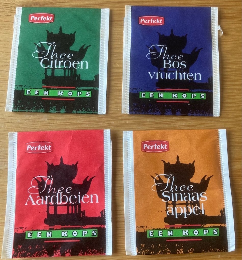 Vier theezakjes van Perfekt eenkops vruchtenthee, Verzenden, Theezakje(s)
