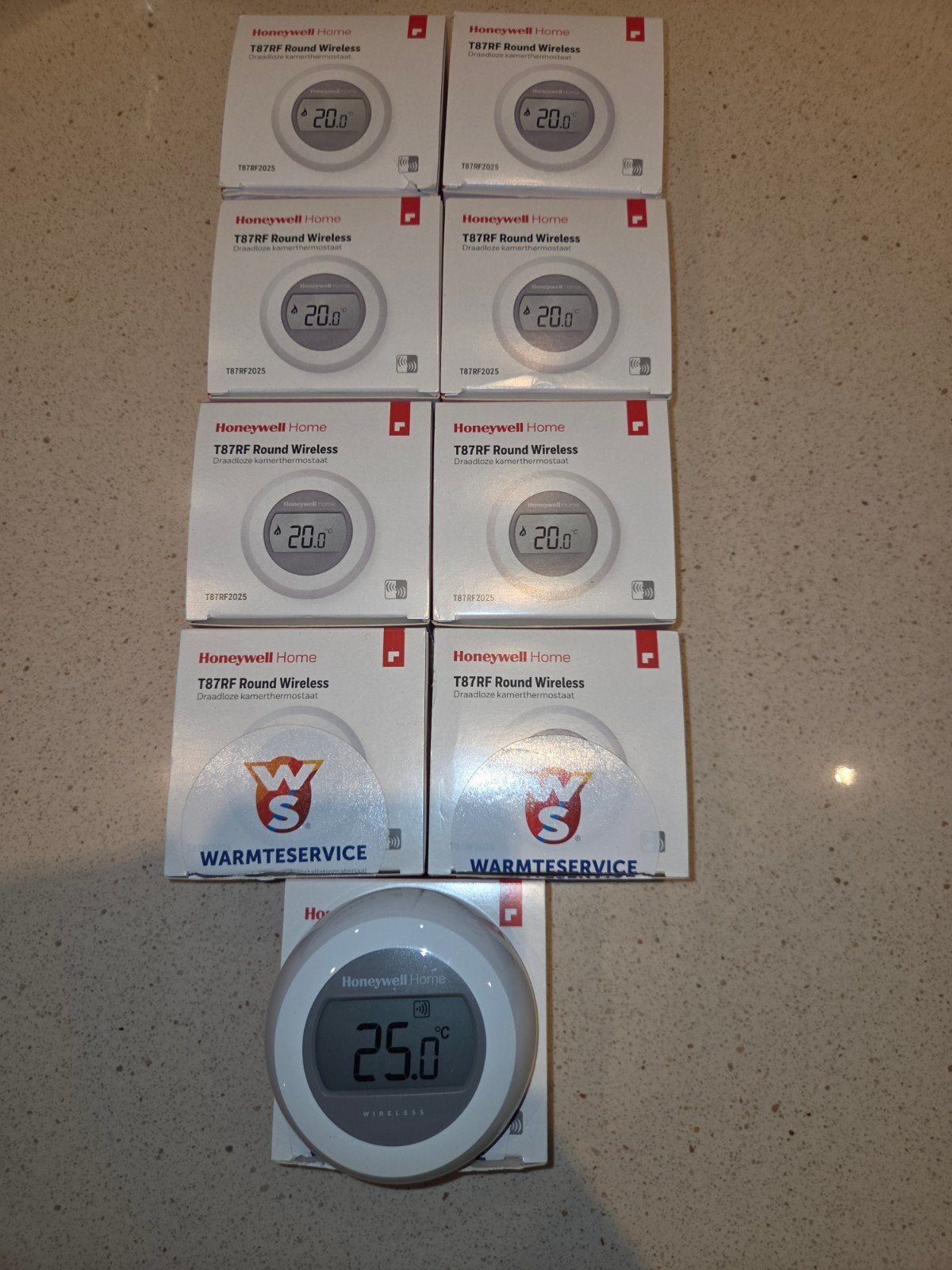 9 st.Honeywell Home T87RF Round Wireless Thermostaat (Nieuw), Doe-het-zelf en Verbouw, Verzenden, Slimme thermostaat, Nieuw