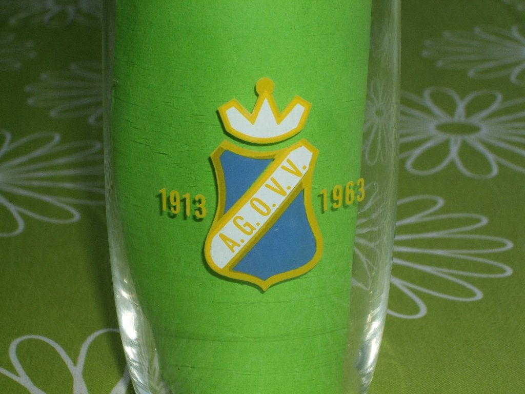 Vintage AGOVV glas 1913 - 1963 - 50 jarig jubileum, Ophalen of Verzenden, Zo goed als nieuw, Overige binnenlandse clubs, Overige typen