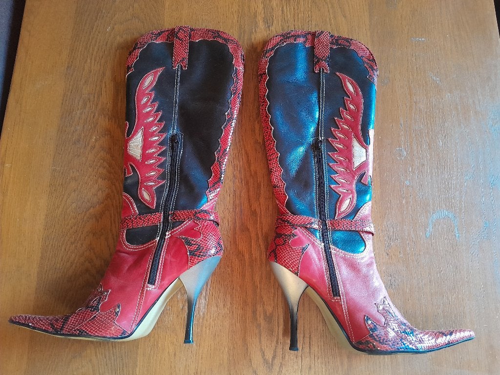 Super gaaf hoge cowboylaarzen naaldhakken maat 39 / UK 6, Kleding | Dames, Schoenen, Ophalen of Verzenden, Onbekend, Schoenen met hoge hakken