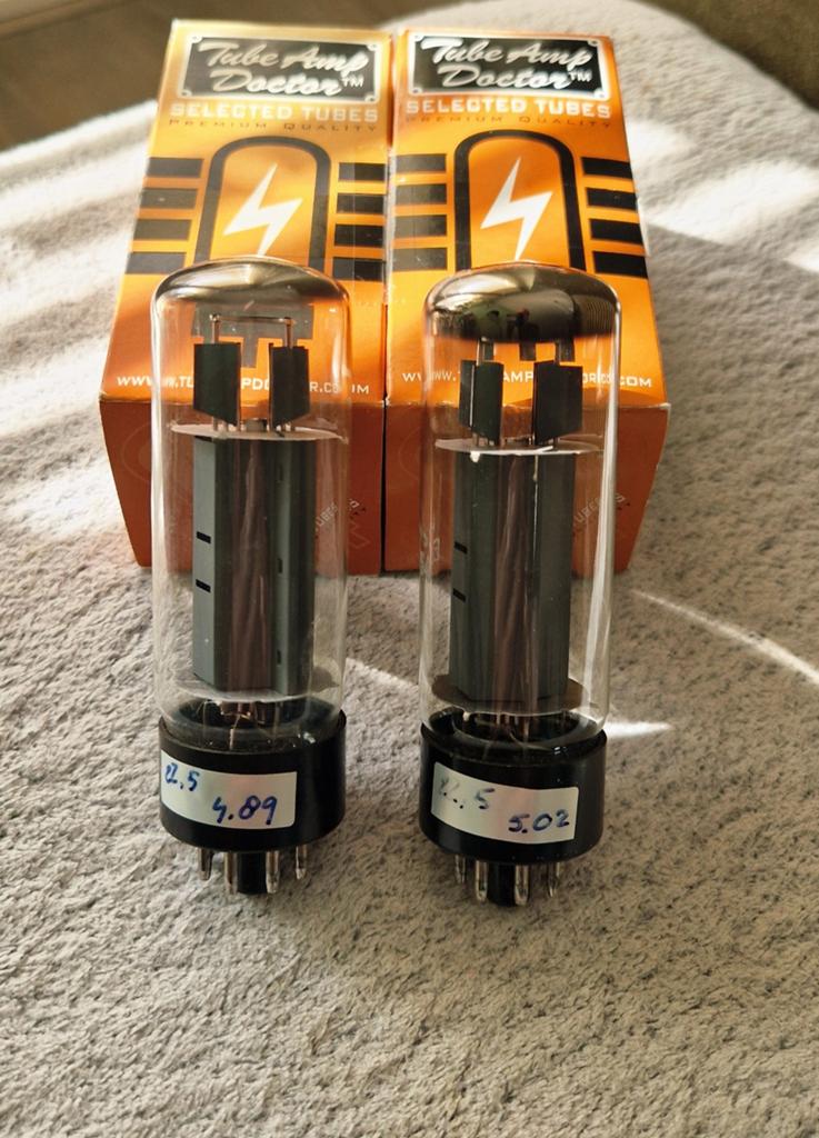 2x Philips EL34 (xf4) NOS van Tube Amp Doctor, Ophalen, Buis of Buizen