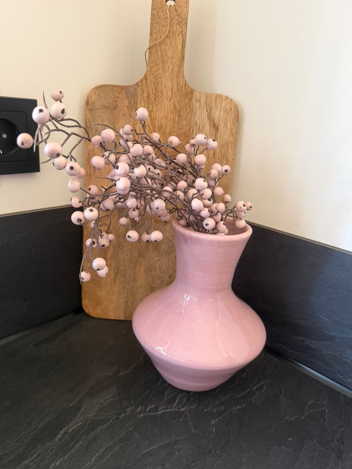 Vaasje met kunst takje, Ophalen of Verzenden, Nieuw, Roze, 20 cm
