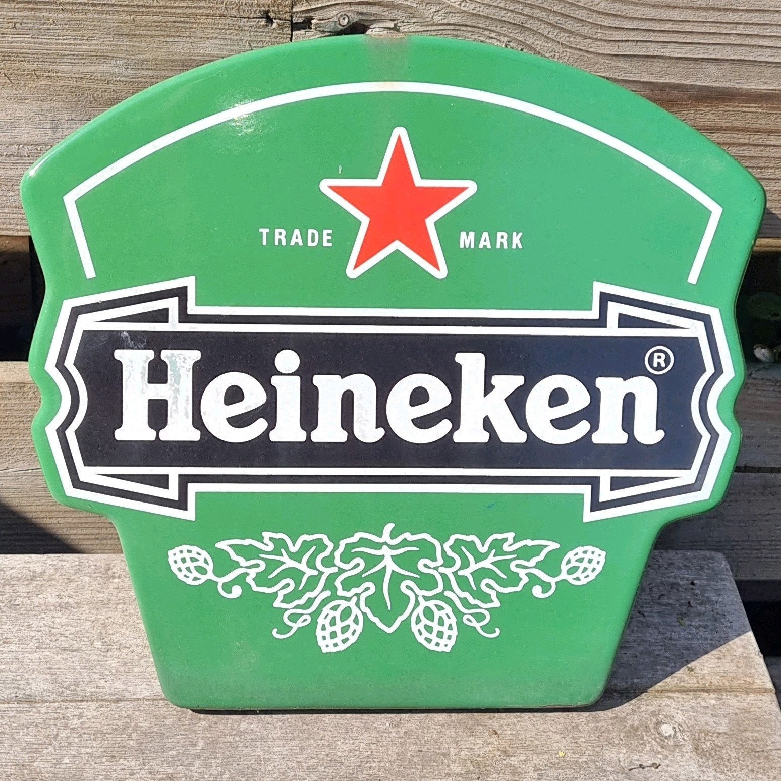 Heineken emaille bordje - Vintage reclamebord, Verzamelen, Merken en Reclamevoorwerpen, Ophalen of Verzenden, Gebruikt, Reclamebord