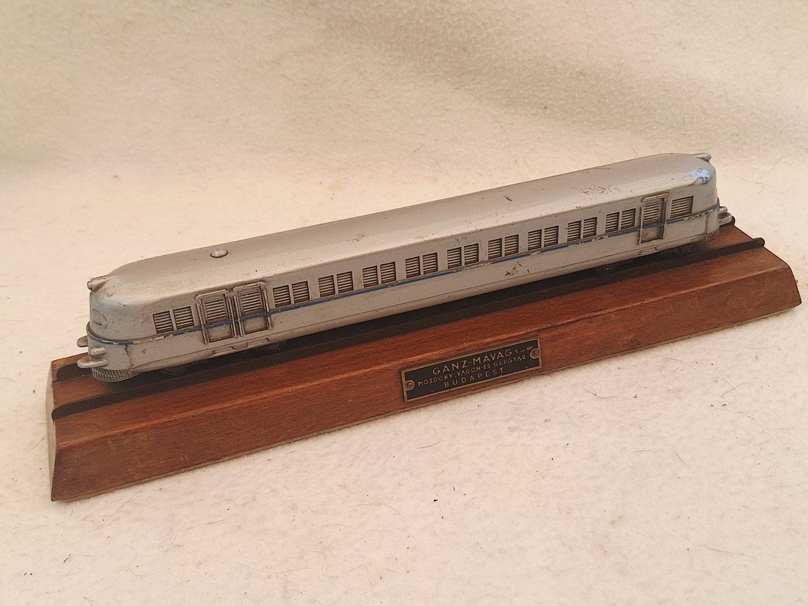 Vintage Ganz-Mávag Trein Schaalmodel op Houten Sokkel, Ophalen of Verzenden, Gebruikt, Trein, Overige typen