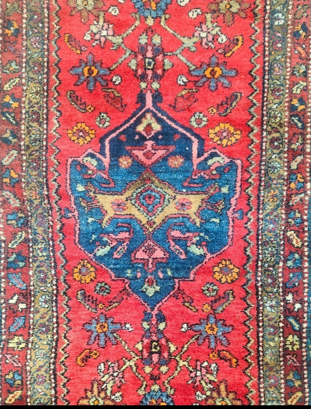 Handmade Persian wool Kelardasht carpet loper Iran 100x290cm, Gebruikt, Crème, ., Kelardasht