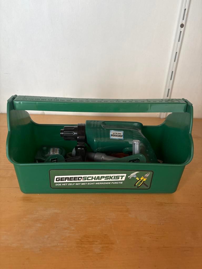 Kinder gereedschapskist met boormachine en accessoires, Ophalen, Gebruikt, Jongen of Meisje