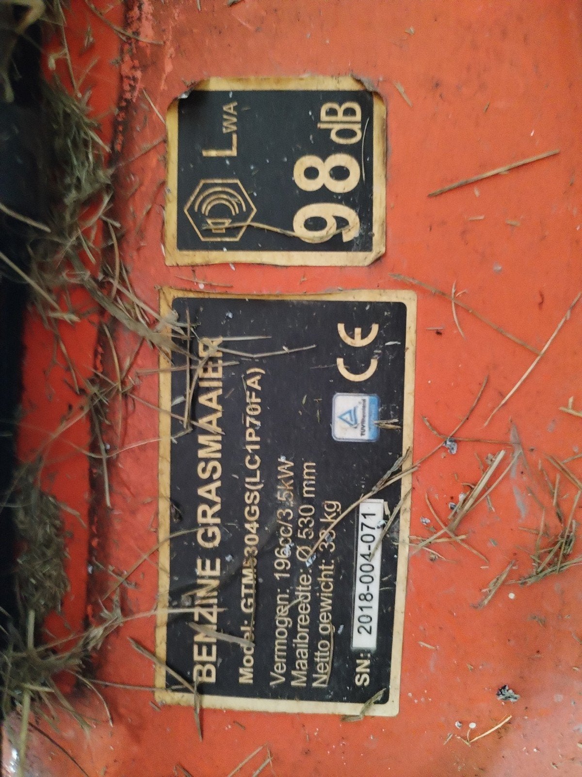 Kibani GTM5304GS Benzine Grasmaaier met Opvangbak, Tuin en Terras, Ophalen, Cirkelmaaier, Gebruikt, Opvangbak