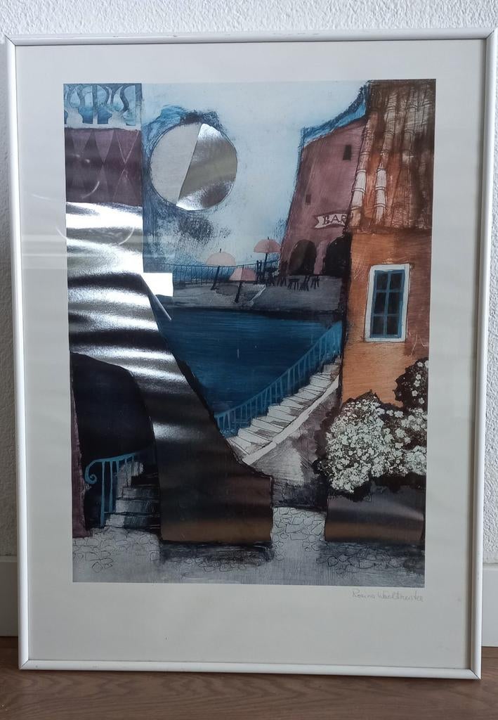 4 werken van Rosina Wachtmeister: 1 groot, en 3 wat kleiner, Antiek en Kunst, Ophalen