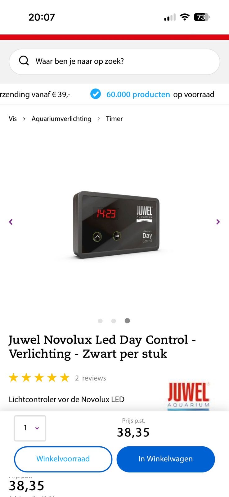 Juwel daycontrol, Ophalen, Nieuw