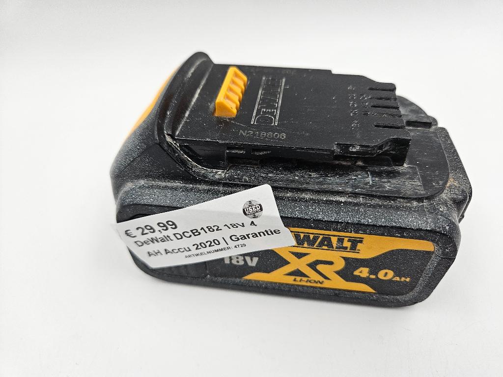DeWalt DCB182 18V 4 AH Accu 2020 | Garantie, Ophalen of Verzenden, Nieuw