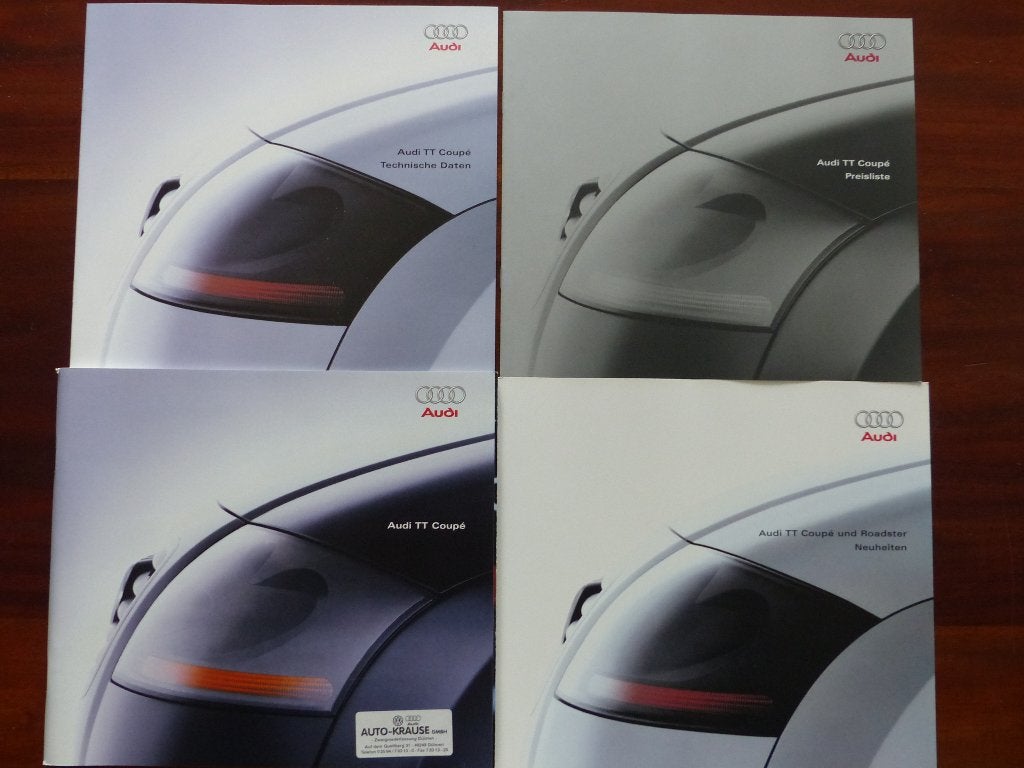 Audi TT Coupé 1998 dikke brochure met bijlagen   Duits, Verzenden, Zo goed als nieuw, Audi