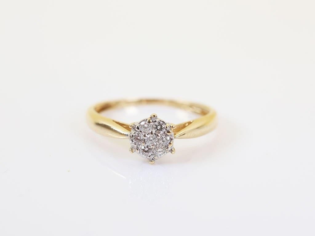 18 Karaat Gouden Verlovingsring Met Diamanten, 18 tot 19, Ophalen of Verzenden, Zo goed als nieuw, Met edelsteen