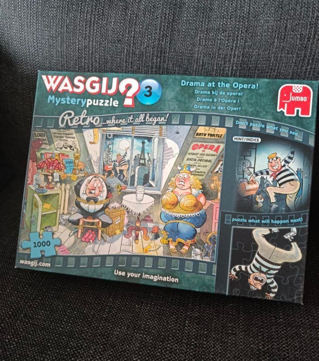 Wasgij Retro 3: Drama at the Opera! 1000 stukjes, compleet, Ophalen of Verzenden, 500 t/m 1500 stukjes, Zo goed als nieuw, Legpuzzel