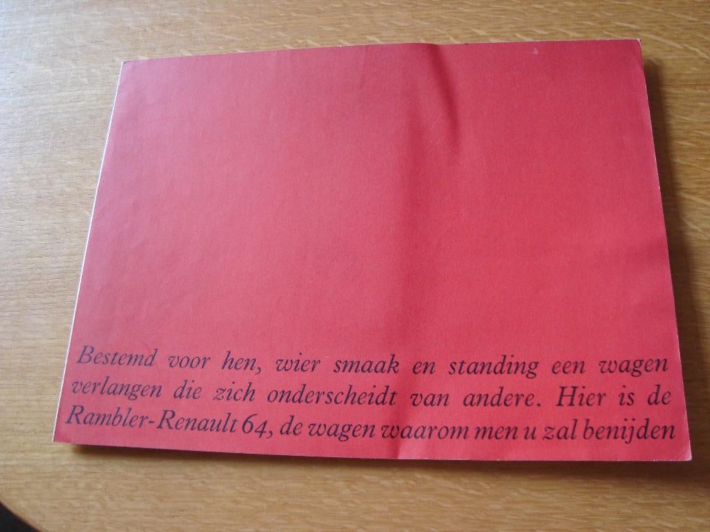 Rambler- Renault 64, Ophalen of Verzenden, Zo goed als nieuw, Folder