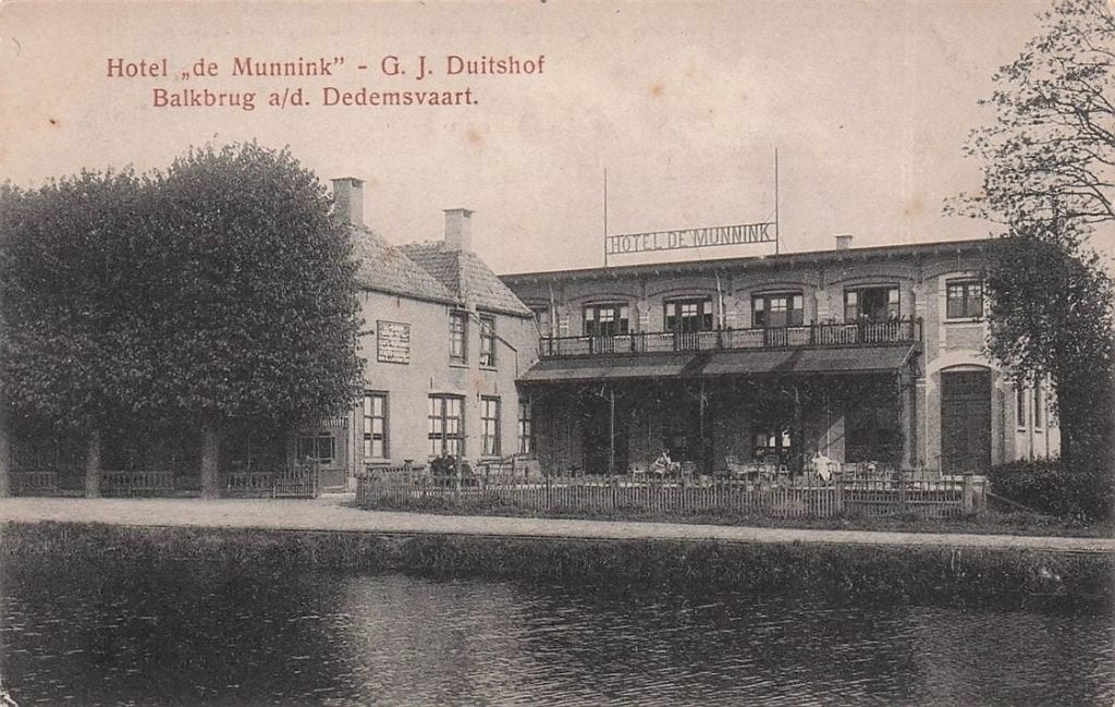 703-195-039 Hotel De Munnink Balkbrug aan de Dedemsvaart, Verzamelen, Verzenden, Voor 1920, Overijssel