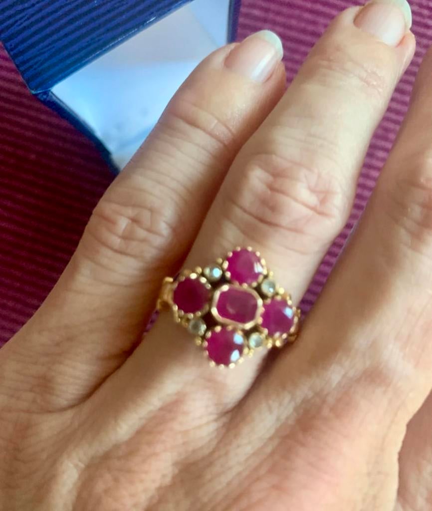 Victoriaanse 750 gouden ring, Sieraden, Tassen en Uiterlijk, Ringen, Gebruikt, Verzenden, 17 tot 18, Dame
