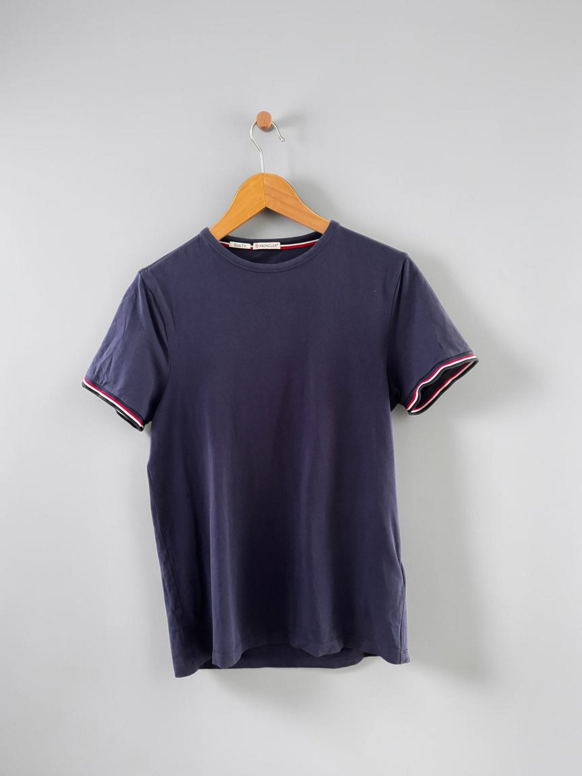 Moncler Maglia t-shirt slim fit navy maat S small Authentiek, Ophalen of Verzenden, Zo goed als nieuw, Maat 46 (S) of kleiner